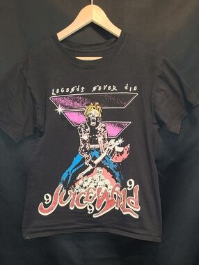 Juice WRLD Sick Black Graphic Tee - Legends Never Die Size Med